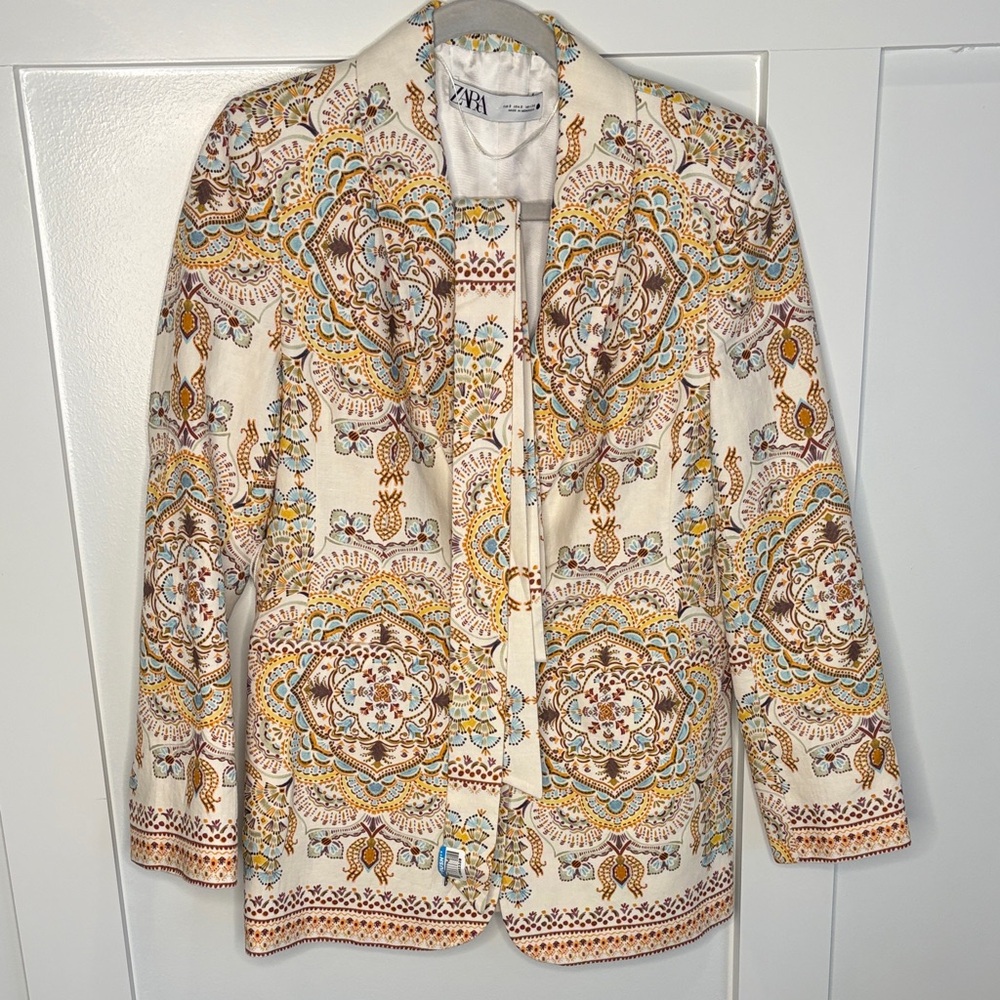 Zara Women's Multicolor Patterned Blazer